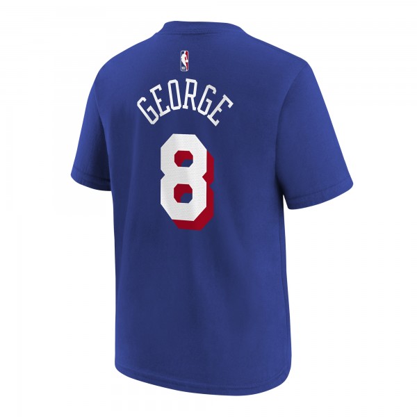 Подростковая Philadelphia 76ers Paul George Nike Royal Icon Name & Number T-Shirt