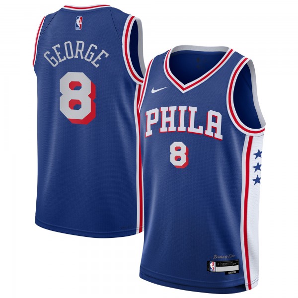 Подростковая Philadelphia 76ers Paul George Nike Royal Swingman Jersey - Icon Edition