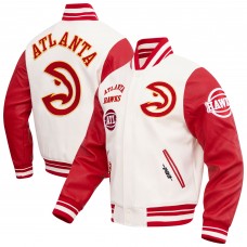 Бомбер на молнии Atlanta Hawks Pro Standard Retro Classic Varsity - Cream