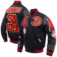 Бомбер на молнии Atlanta Hawks Pro Standard Mash Up Varsity - Black