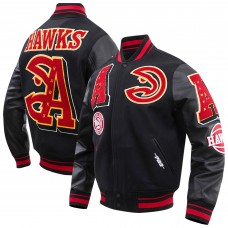 Бомбер на молнии Atlanta Hawks Pro Standard Mash Up Varsity - Black