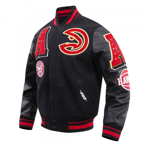Бомбер на молнии Atlanta Hawks Pro Standard Mash Up Varsity - Black