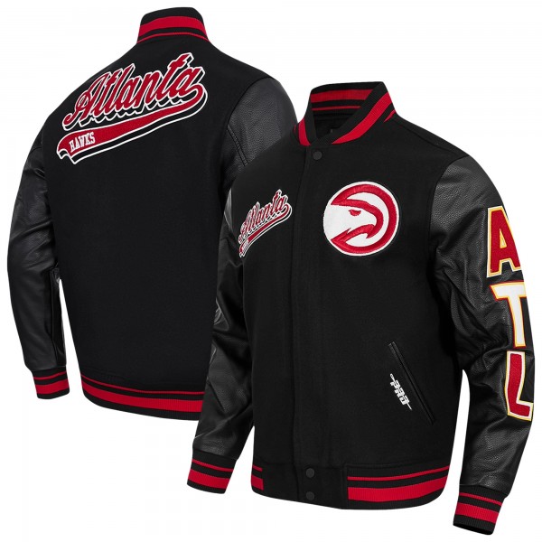 Кофта на молнии Atlanta Hawks Pro Standard Script Tail Wool Varsity - Black