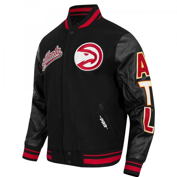 Кофта на молнии Atlanta Hawks Pro Standard Script Tail Wool Varsity - Black