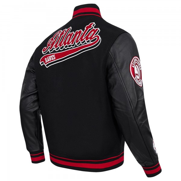 Кофта на молнии Atlanta Hawks Pro Standard Script Tail Wool Varsity - Black