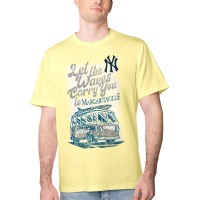 New York Yankees Margaritaville Yellow Bus Waves Graphic T-Shirt