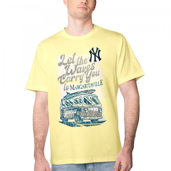 New York Yankees Margaritaville Yellow Bus Waves Graphic T-Shirt