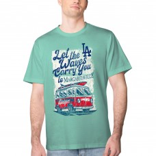 Los Angeles Dodgers Margaritaville Mint Bus Waves Graphic T-Shirt