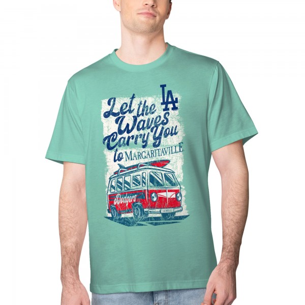 Los Angeles Dodgers Margaritaville Mint Bus Waves Graphic T-Shirt