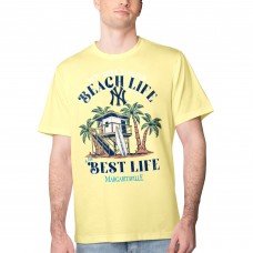 New York Yankees Margaritaville Yellow Beach Hut Graphic T-Shirt