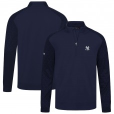 New York Yankees Levelwear Navy Aztec Insignia 2.0 Quarter-Zip Pullover Top