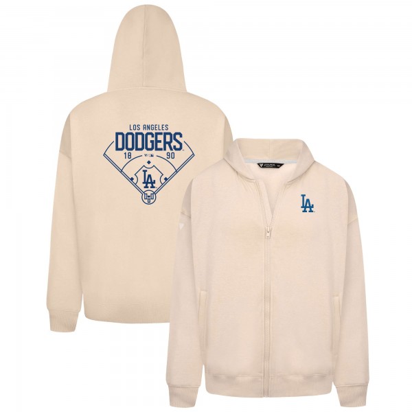Los Angeles Dodgers Levelwear Khaki Uphill Primary Full-Zip Hoodie