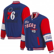 Philadelphia 76ers JH Design Royal Reversible Wool Full-Zip Jacket