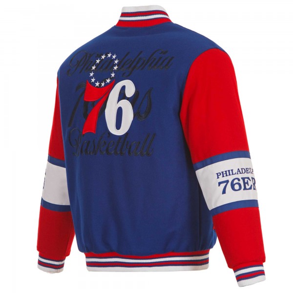 Philadelphia 76ers JH Design Royal Reversible Wool Full-Zip Jacket