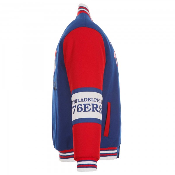 Philadelphia 76ers JH Design Royal Reversible Wool Full-Zip Jacket