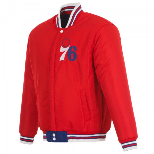Philadelphia 76ers JH Design Royal Reversible Wool Full-Zip Jacket
