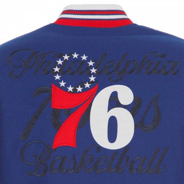 Philadelphia 76ers JH Design Royal Reversible Wool Full-Zip Jacket