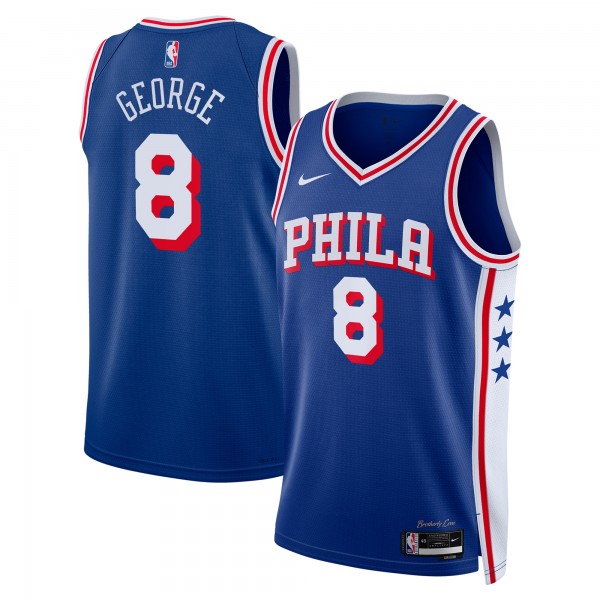 Джерси Unisex Philadelphia 76ers Paul George Nike Royal 2024 Offseason Addition Nike Swingman