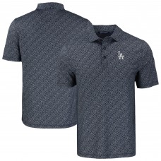 Los Angeles Dodgers Cutter & Buck Black Pike Eco Pebble Print Stretch Recycled Polo