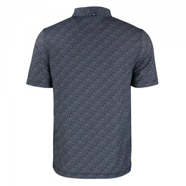 Los Angeles Dodgers Cutter & Buck Black Pike Eco Pebble Print Stretch Recycled Polo