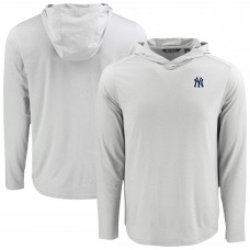 New York Yankees Cutter & Buck Gray Coastline Epic Comfort Recycled Eco Hoodie Long Sleeve T-Shirt