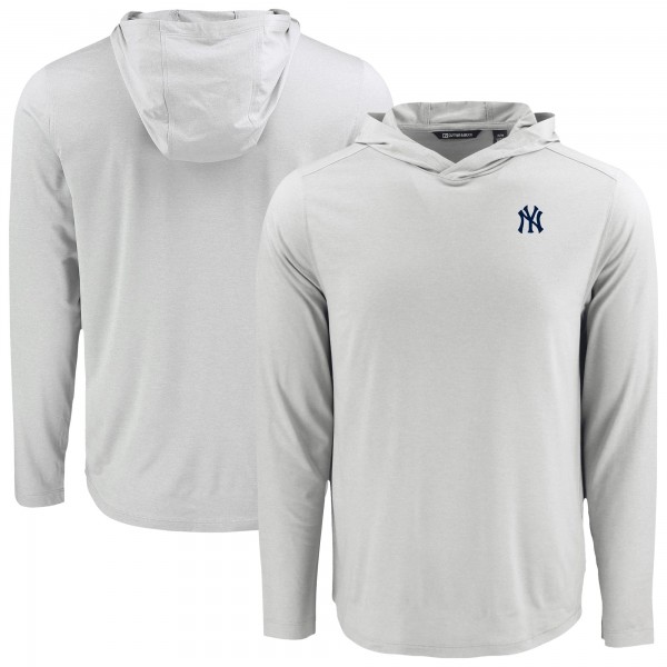 New York Yankees Cutter & Buck Gray Coastline Epic Comfort Recycled Eco Hoodie Long Sleeve T-Shirt
