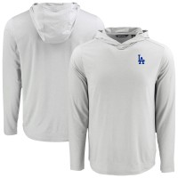 Los Angeles Dodgers Cutter & Buck Gray Coastline Epic Comfort Recycled Eco Hoodie Long Sleeve T-Shirt