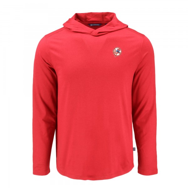 New York Yankees Cutter & Buck Red Coastline Epic Comfort Recycled Eco Hoodie Long Sleeve T-Shirt