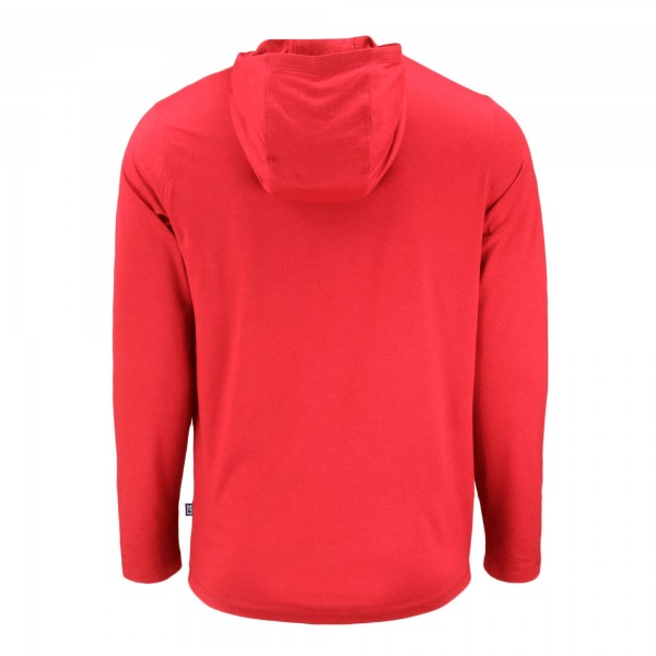 New York Yankees Cutter & Buck Red Coastline Epic Comfort Recycled Eco Hoodie Long Sleeve T-Shirt