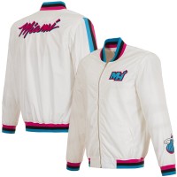 Бомбер на молнии Miami Heat JH Design White 2024/25 City Edition Nylon