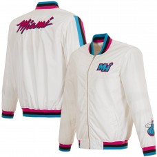 Бомбер на молнии Miami Heat JH Design White 2024/25 City Edition Nylon