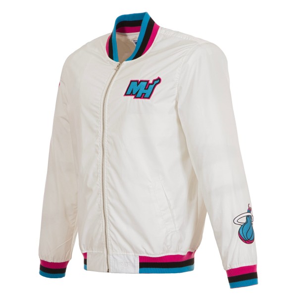 Бомбер на молнии Miami Heat JH Design White 2024/25 City Edition Nylon