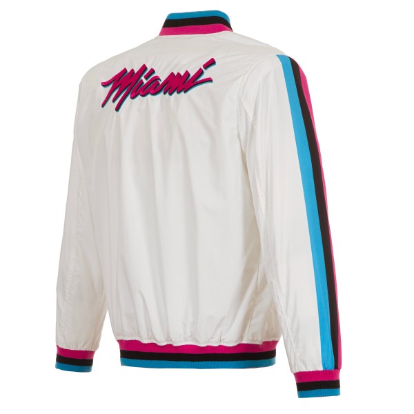 Бомбер на молнии Miami Heat JH Design White 2024/25 City Edition Nylon