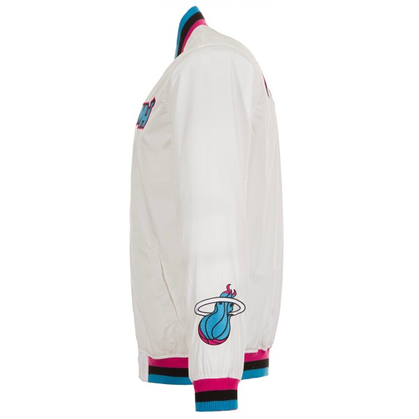 Бомбер на молнии Miami Heat JH Design White 2024/25 City Edition Nylon
