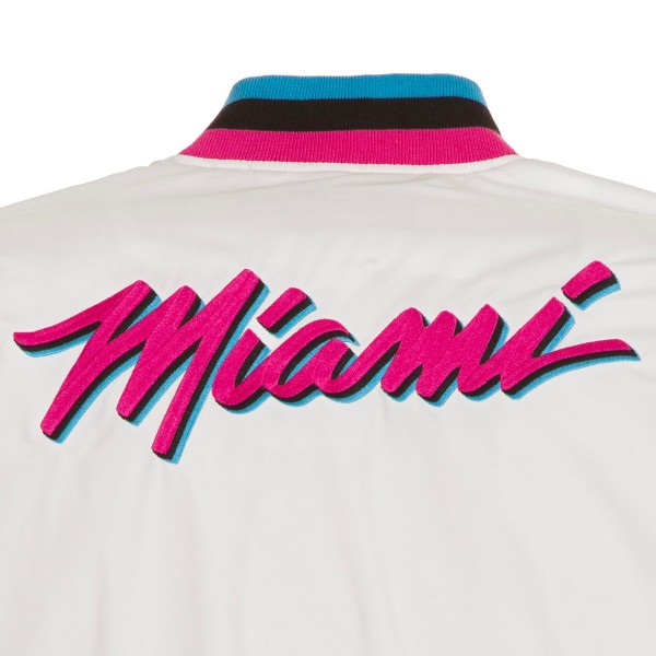 Бомбер на молнии Miami Heat JH Design White 2024/25 City Edition Nylon