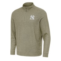 Кофта на короткой молнии New York Yankees Antigua Heather Olive Subtle