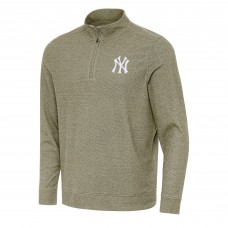 Кофта на короткой молнии New York Yankees Antigua Heather Olive Subtle