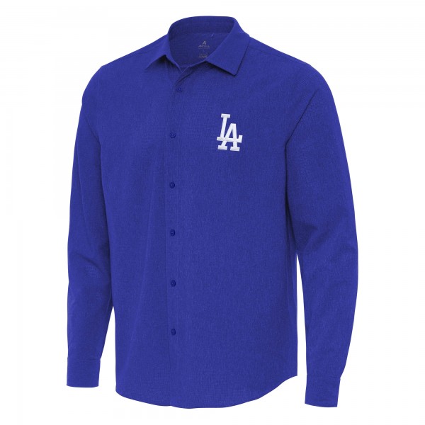 Los Angeles Dodgers Antigua Royal Exposure Long Sleeve Button-Up Shirt