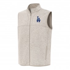 Los Angeles Dodgers Antigua Oatmeal Fortune Full-Zip Vest