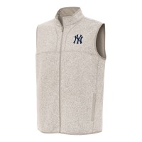 New York Yankees Antigua Oatmeal Fortune Full-Zip Vest