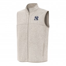 New York Yankees Antigua Oatmeal Fortune Full-Zip Vest