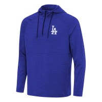 Los Angeles Dodgers Antigua Heather Royal Spikes Quarter-Zip Pullover Hoodie