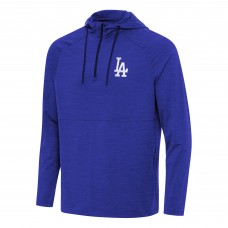 Los Angeles Dodgers Antigua Heather Royal Spikes Quarter-Zip Pullover Hoodie
