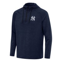 Толстовка New York Yankees Antigua Heather Navy Spikes Quarter-Zip