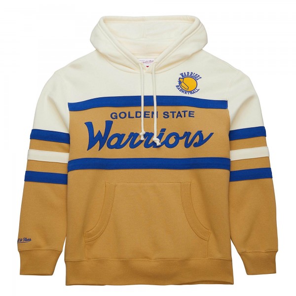 Толстовка Golden State Warriors Mitchell & Ness Hardwood Classics Vintage Logo Head Coach - Tan/Cream