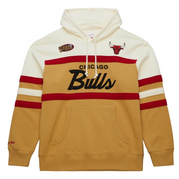 Толстовка Chicago Bulls Mitchell & Ness Hardwood Classics Vintage Logo Head Coach - Tan/Cream