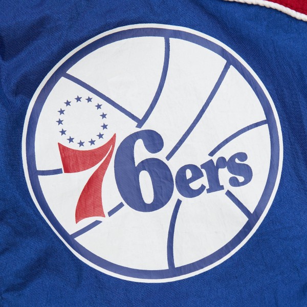 Philadelphia 76ers Mitchell & Ness Royal/Red Hardwood Classics Big Shot Premium Full-Zip Windbreaker Jacket