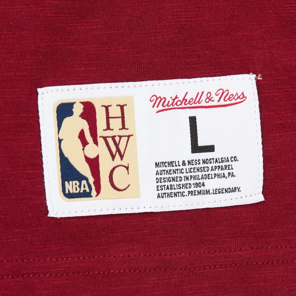 Cleveland Cavaliers Mitchell & Ness Wine Hardwood Classics Felt Applique Slub T-Shirt