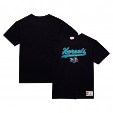 Футболка Charlotte Hornets Mitchell & Ness Hardwood Classics Felt Applique Slub - Black