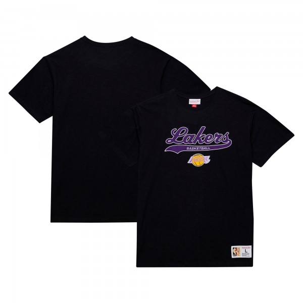 Футболка Los Angeles Lakers Mitchell & Ness Hardwood Classics Felt Applique Slub - Black